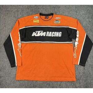 Vintage KTM Racing Team Jersey Shirt Mens XL Long Sleeve Orange In The Dark